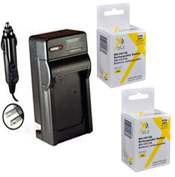 2 Batteries +Charger for JVC GZ-HM30U GZ-HM30BU GZ-HM30BUC GZ-HM30BEK GZ-HM30SEK-image