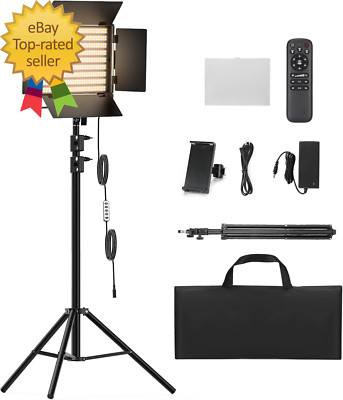 RGB Photography Lighting Kit, 50W Bi-Color Professional LED Studio Lights, 2300K