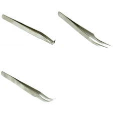 3 Antimagnetic Tweezers Jewelry Watchmaker Watch Repair Tool Kit Sizes #5A #6 #7