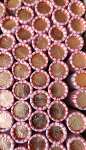 2017 P 10 bank wrapped rolls of 50 BU Lincoln pennies cents - 10 rolls set RARE