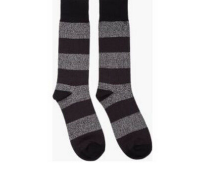 専用　Mサイズ Marc By Marc Jacobs Men's Silver Striped 1-Pair Crew Socks Black