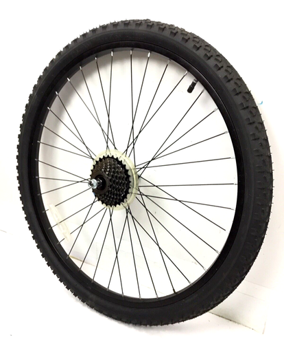 26" Bicycle Rear Black Wheel 7-Speed Freewheel 1.95" Tire Mountain Bike #B64