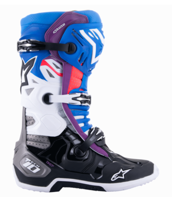 Alpinestars Tech 10 Supervented Boots Black/Enamel Blue/Purple
