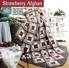 CHARMING Strawberry Afghan/Crochet Pattern INSTRUCTIONS ONLY
