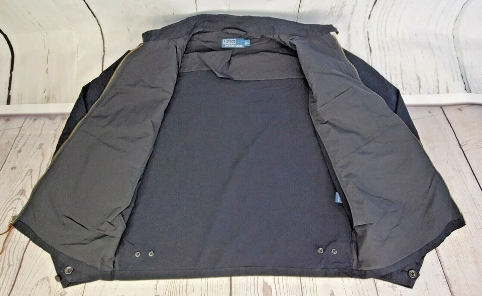 Винтажный Polo Ralph Lauren военного полный молнии подкладка куртка, женщин Lrg = мужчин S, черный - Изображение 4 из 4