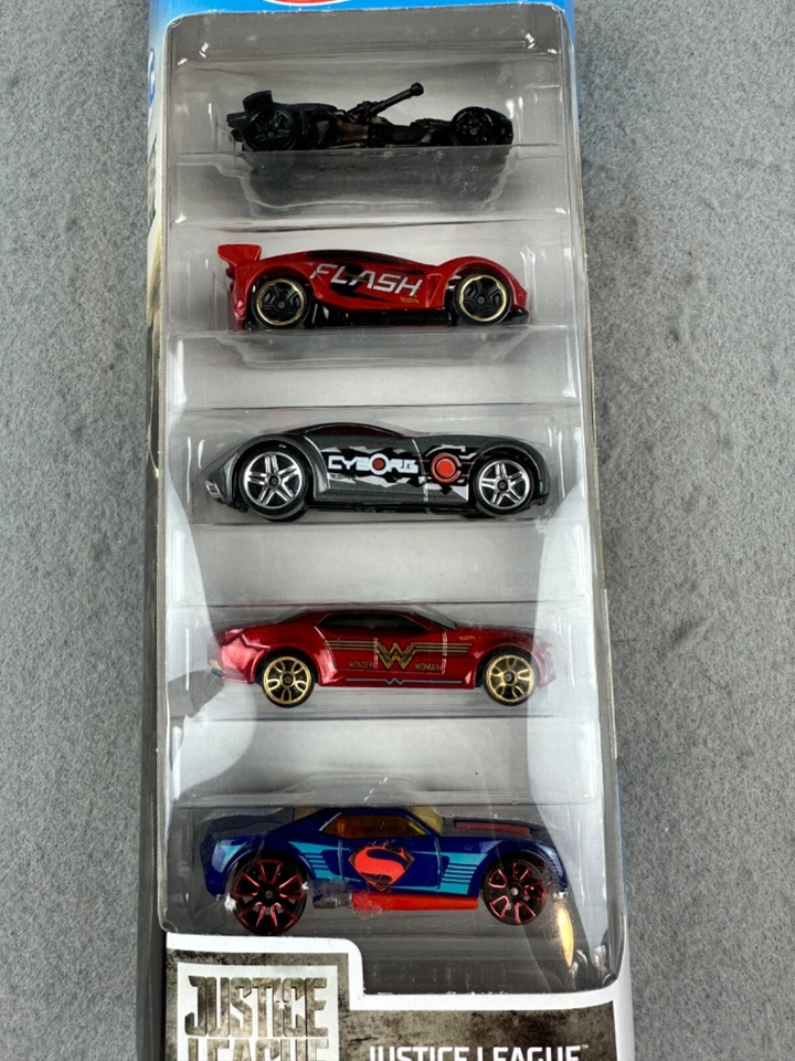 Hot Wheels 2017 Liga de la Justicia Paquete de 5 Batman Flash Cyborg Superman ¡Mujer Maravilla! Foto 2 de 4