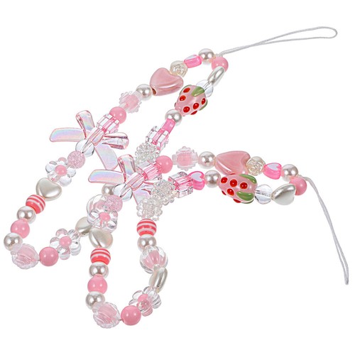 2pcs Phone Wrist Strap Phone Charm Strap Mobile Phone Beaded Lanyard - Zdjęcie 8 z 12