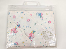 Vintage Quiltex Baby Hooded Terry Towel and Wash Cloth Set Rockets Bunny Bears