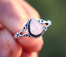 Dazzling Rose Quartz Gemstone 925 Sterling Silver Handmade Ring All Size S-39