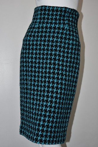 $2200 NEW Chanel Wool Tweed MIDI Skirt Black Check Houndtooth Pencil 40 42 44 - Picture 2 of 20