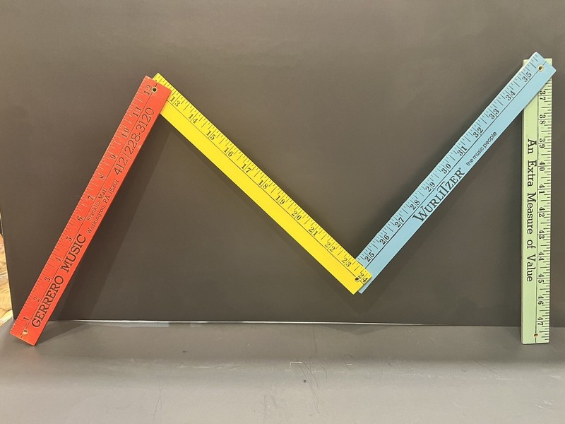 Vintage Folding Advertising Multi-color Guerrero Music Washington PA Yardstick