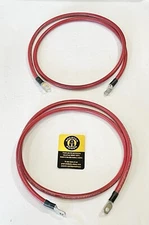 Spartan Power Red 5 Foot 2 AWG Guage Battery Cable, Pair, 5/16" M8 Holes USA