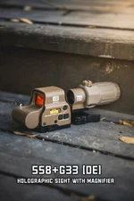 558 Red Green Dot Holographic Reflex Sight + G33 3X Magnifier Combo for Hunting