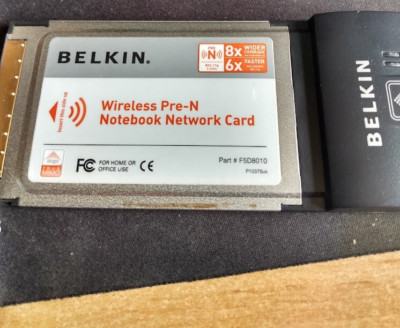 gebrauchte Belkin Wireless Pre-N Notebook Netzwerkkarte F5D8010 Ver 1001ee