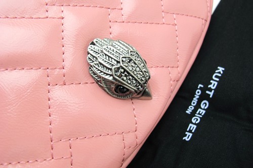 NWT KURT GEIGER London Large Kensington Quilted Leather Belt/Fanny Bag RIFD Pink - Picture 9 of 9