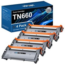 Brother TN660 Toner Cartridge 4 Pack Black High Yield for Laser Printers