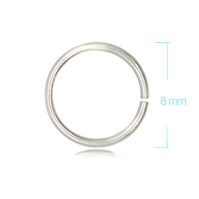 Offener Sprungring 925 Sterlingsilber 6-8-10-12-14-16-19 mm Dicke 1,5 mm 