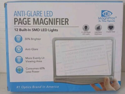 MagniPros Anti-Glare PAGE MAGNIFIER with 24 Built-In LED Lights, 3 Modes