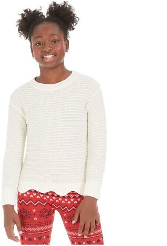$40Epic Threads Big Girls L/14 Scalloped Hem Textured Pullover Sweater NWT Ivory - Picture 9 of 9