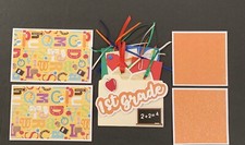  2633 1ST GRADE SCHOOL PREMADE SCRAPBOOK MAT  TAG SET EPHEMERA - TONYA