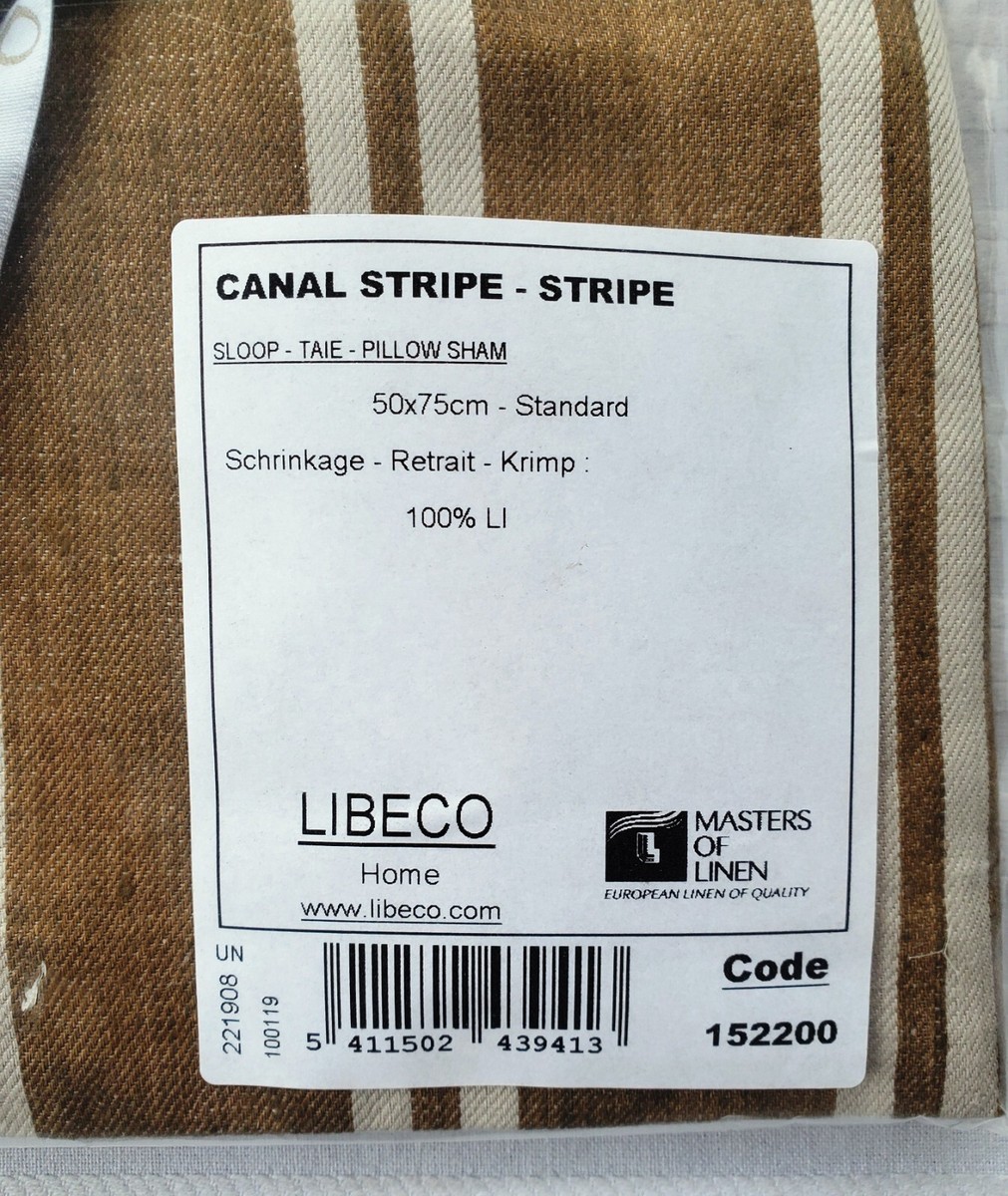 Libeco 100% Belgian Linen Canal Stripe Standard Pillow Sham – NEW
