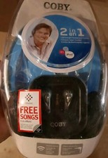 New Sealed Coby 2 in 1 Headphones and Bonus Earphones  Model CVH-89 