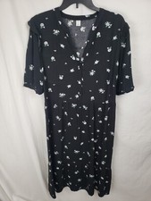 Old Navy Black Short Sleeve Bohemian Peasant Midi Dress Sz L