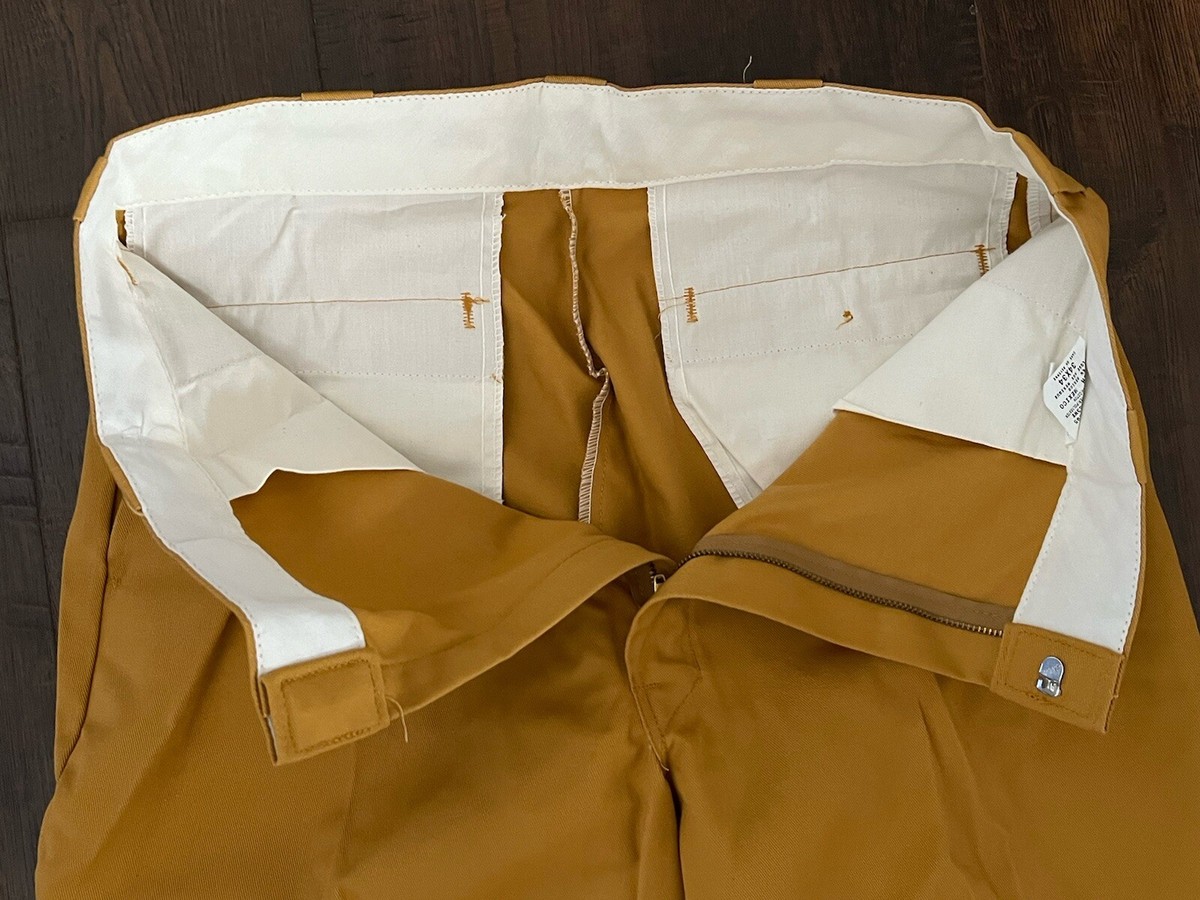VINTAGE Dickies Pants Men 34x34 Canvas Work Wear Mustard Yellow