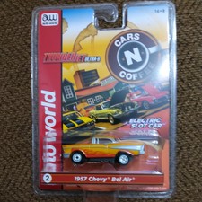 Auto World Thunderjet Cars N Coffee 1957 Chevrolet Bel Air Orange HO Slot Car