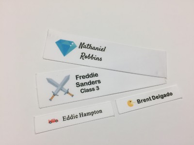 Personalisierte Namensetiketten mit vollfarbigem Motiv zum Einnähen Gaming Videospiel Sammlung
