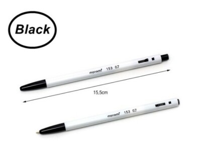 MONAMI 153 Kugelschreiber 0,7 mm Schwarz 1 Dutzend (12 Stück)
