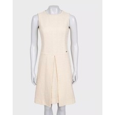 Chanel Beige Tweed Sleeveless Dress - FR 36 / S