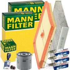 MANN INSPEKTIONSPAKET+BOSCH ZÜNDKERZEN für AUDI A3 8V Q2 GA OCTAVIA 3 VW GOLF 7