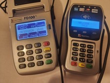 First Data FD100ti and FD35 POS Credit Card Terminals Touch to Pay