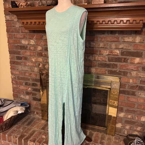 Maxi Vestido ATM Largo Verde Talla Grande Nuevo con Etiquetas 100% Algodón Playa - Imagen 2 de 8