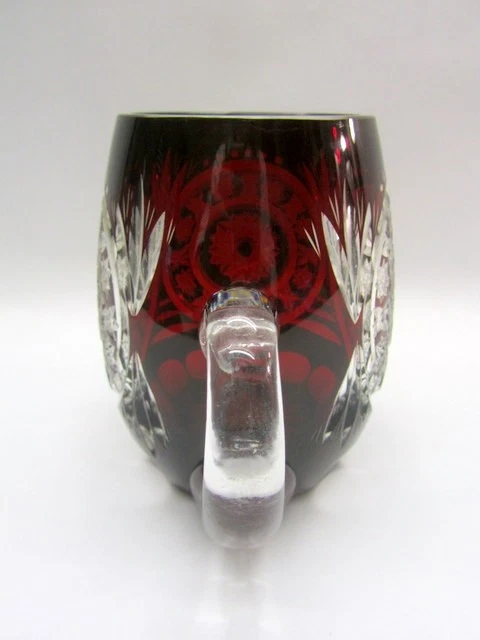 JOSKA Bleikristall Bierkrug Bierglas Bierseidel Glaskrug Überfangglas Schliff - Bild 4 von 4