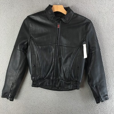 FirstGear V-Bomber Jacket Mens Small Long Sleeve Collared Full Zip Black NEW