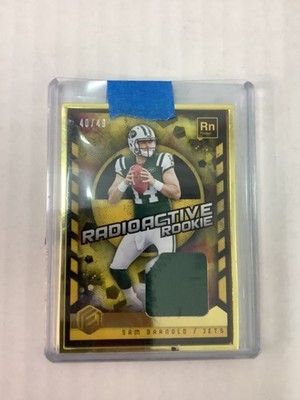 2018 Panini Elements - Radioactive Rookie Sam Darnold Gold 40/49 (MEM, RC) PATCH