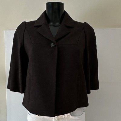 Betty Barclay Damen Kurzjacke Blazer Dunkelbraun Gr. 38 Polyester 3/4 Arm Knopf