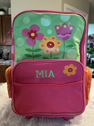 Stephen Joseph Kids Classic Rolling Luggage | Flower | Stripes| Personalized MIA