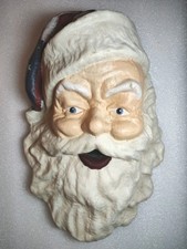 Vintage Paper Mache Santa Face Wall Hanging Americana Santa Hat