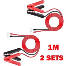 2 Set 12/24V 30A Car Battery Alligator Clips With Extension Cable For Car Truck