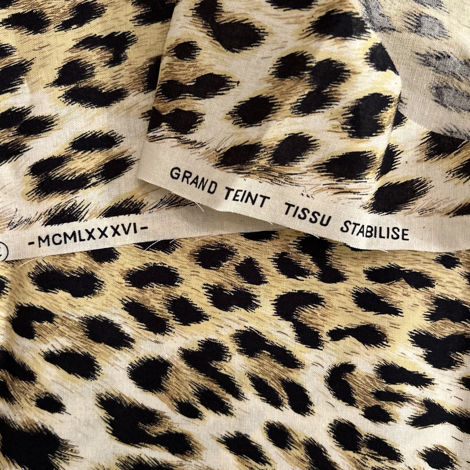 Tela de algodón Romanex Boussac Panthere de Somalie animal estampado restos chatarra Foto 4 de 4