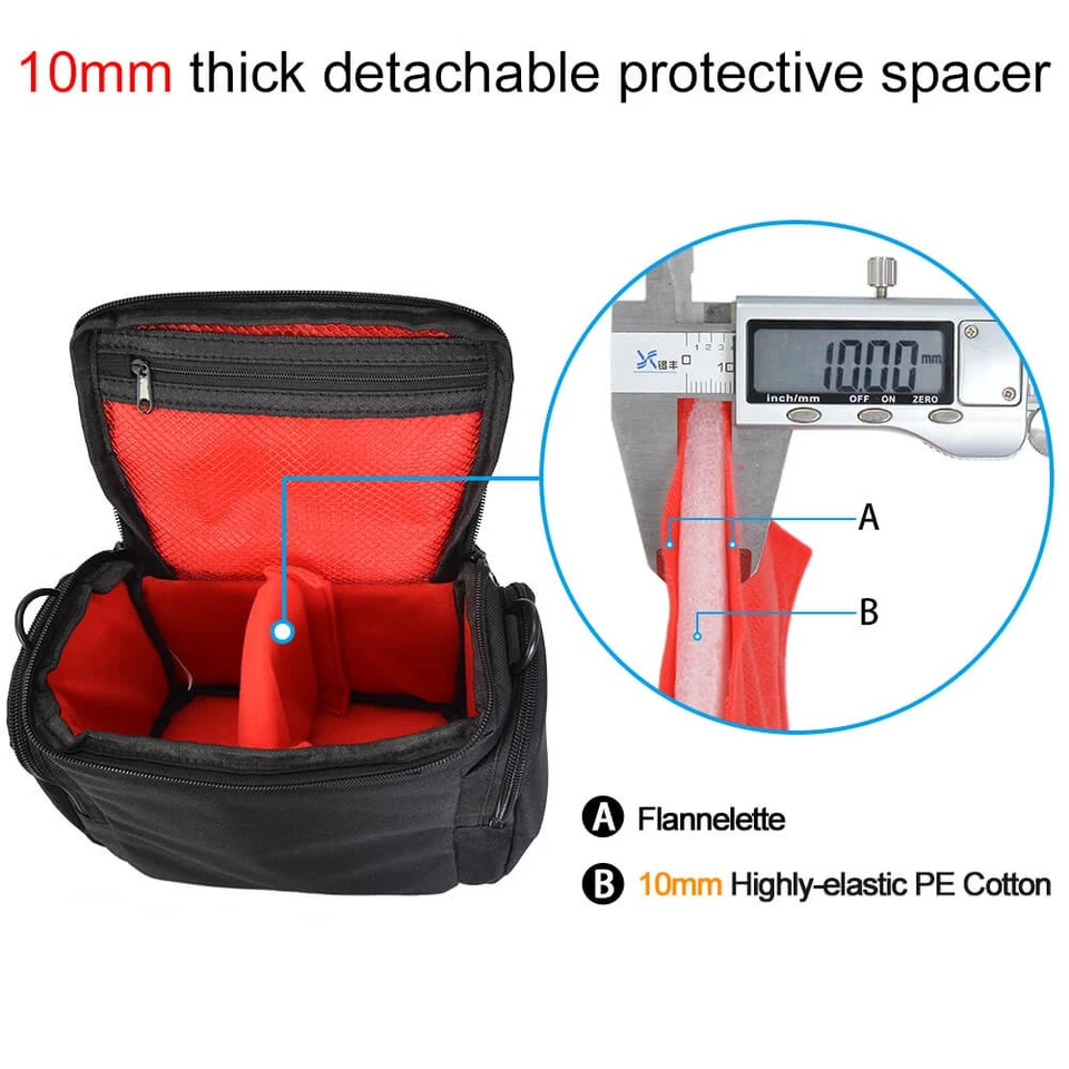 Digital Camera Shoulder Bag Crossbody Padded Waterproof Case for SLR DSLR Canon - Image 4 of 4