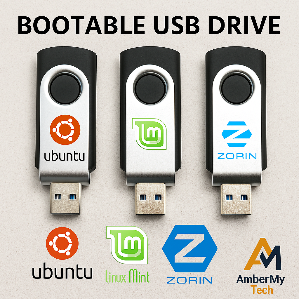 Lot of 3 Bootable USB Pack | Linux Mint + Ubuntu + Zorin OS | Live ...
