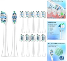 Soft Replacement Toothbrush Heads 12-Pack for Philips Sonicare Click-On Model
