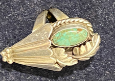 antique vintage sterling silver turquoise ring southwest navajo size 5.25