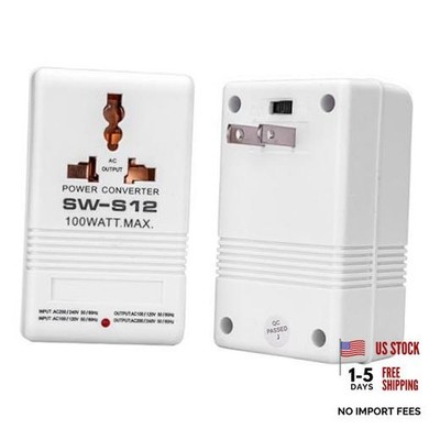 SW S12 Power Converter, 2 Way 110V to 220V Voltage US Plug US Plug