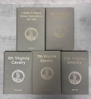 Virginia Regimental Histories Series Lot of 5 with 2 numbered 1sts VG