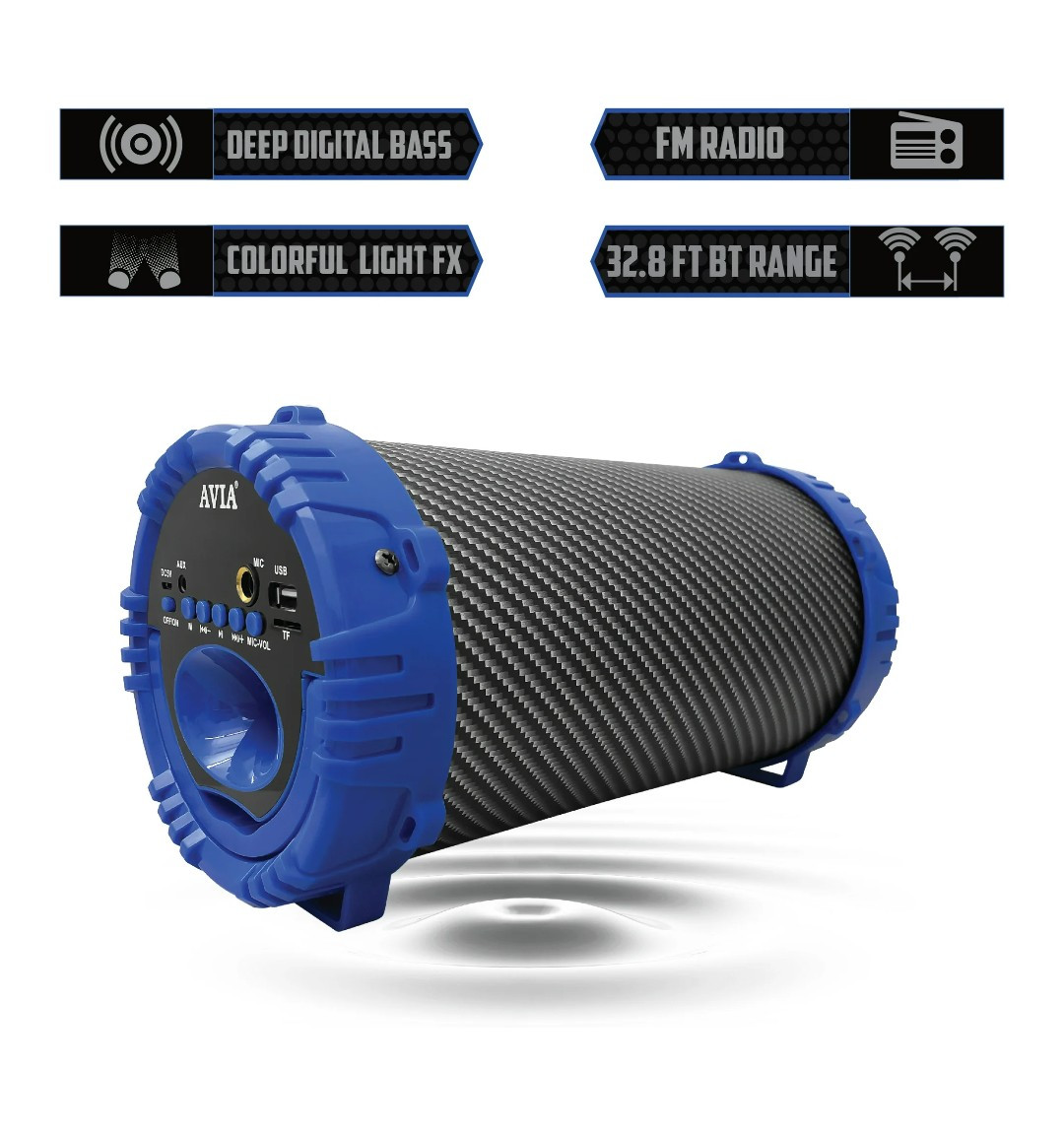 2 BOOM Twister Portable Wireless Speaker With FM Radio Microphone